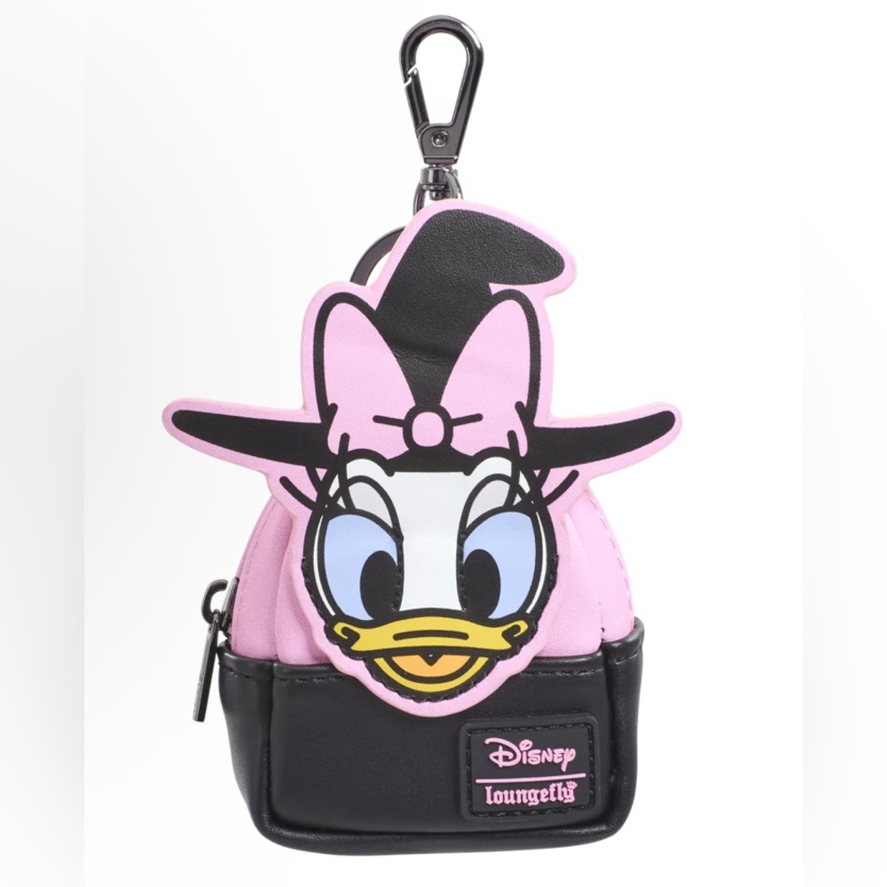 Loungefly Daisy Duck Pink and Black Mini Bag Charm Keychain NWT
